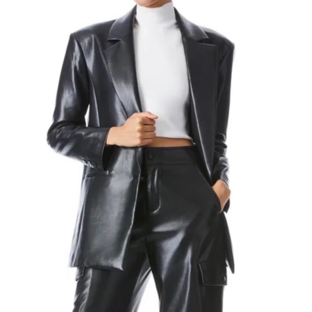 Alice and Olivia Shan vegan leather jacket - Picture 14 of 15